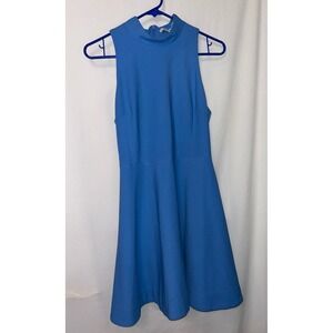Elizabeth and James Cornflower Blue‎ Sleeveless Mock Neck Fit Flare Dress